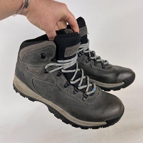 Columbia newton ridge plus size 9 grey leather waterproof athletic hiking boots - Picture 10 of 11